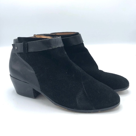 MADEWELL Charley Collar Stud Boot Ankle Boot Bootie Black Suede Leather 7.5 MWL - Picture 2 of 11